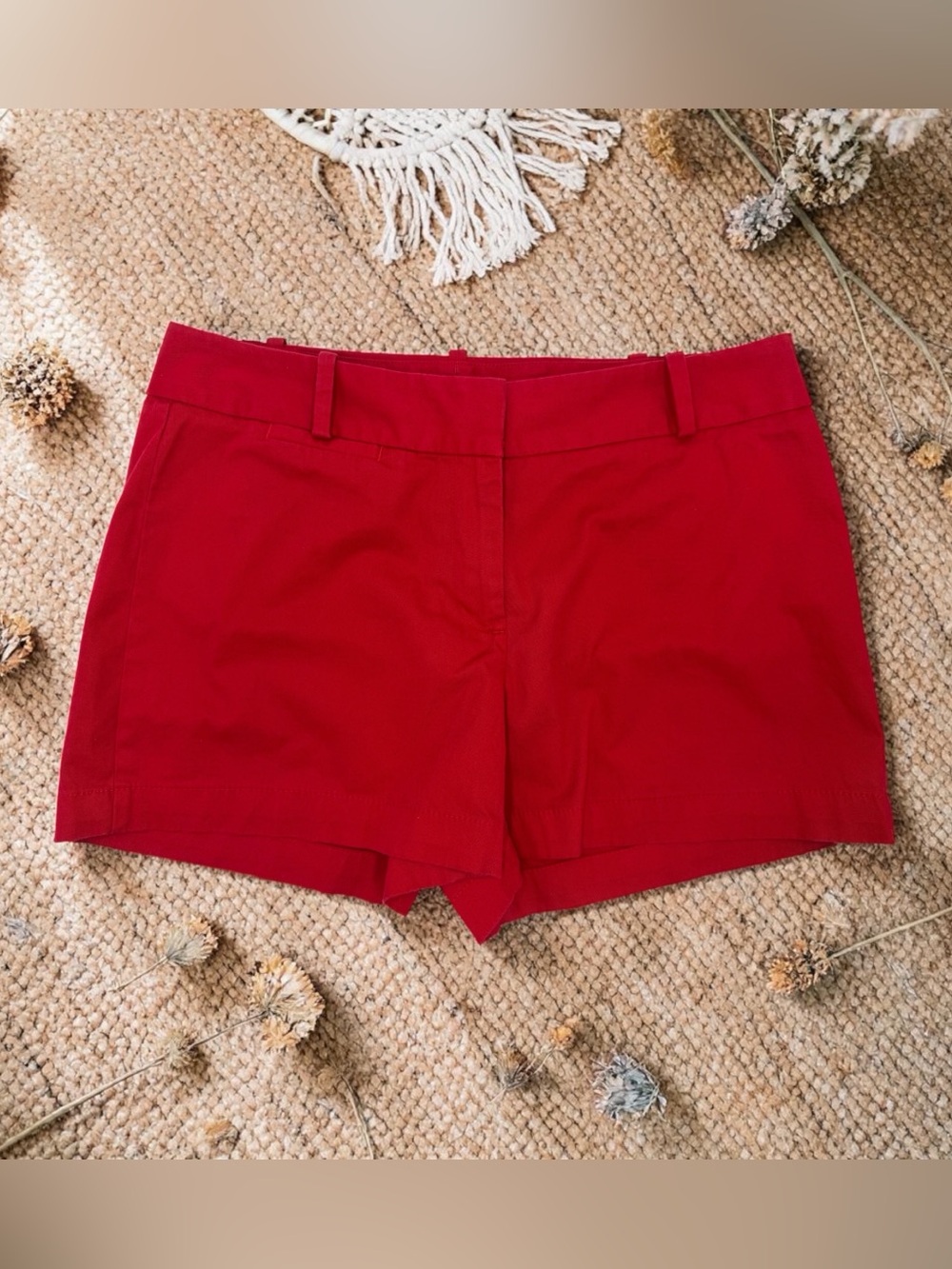 Talbots Red Cotton Tailored Chino 3" Shorts Size 6